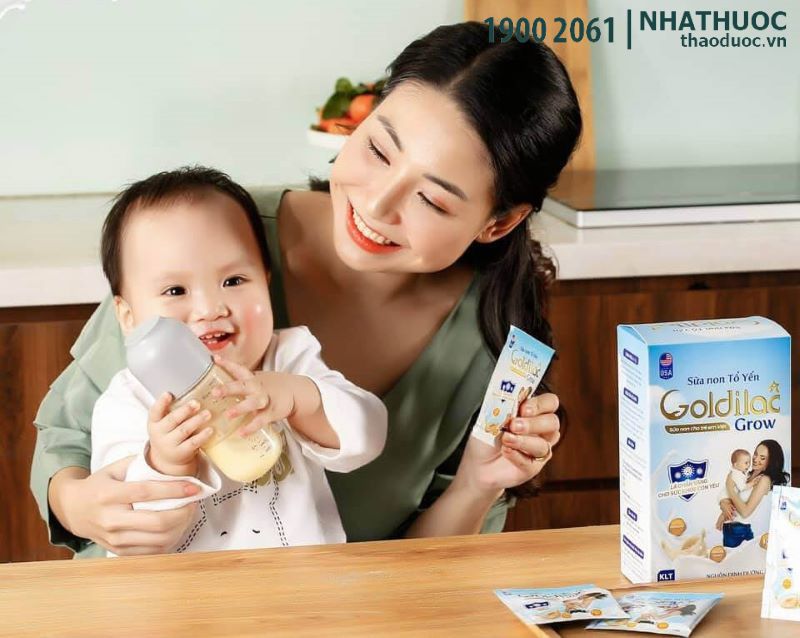 Sữa non tổ yến Goldilac Grow dùng cho trẻ từ sơ sinh đến 10 tuổi